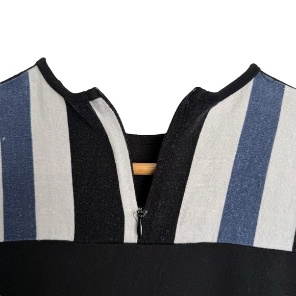 Rose Bleu Girls Black 3/4 Sleeve Dress Size 18 Blue White Stripe Detail - Picture 9 of 10